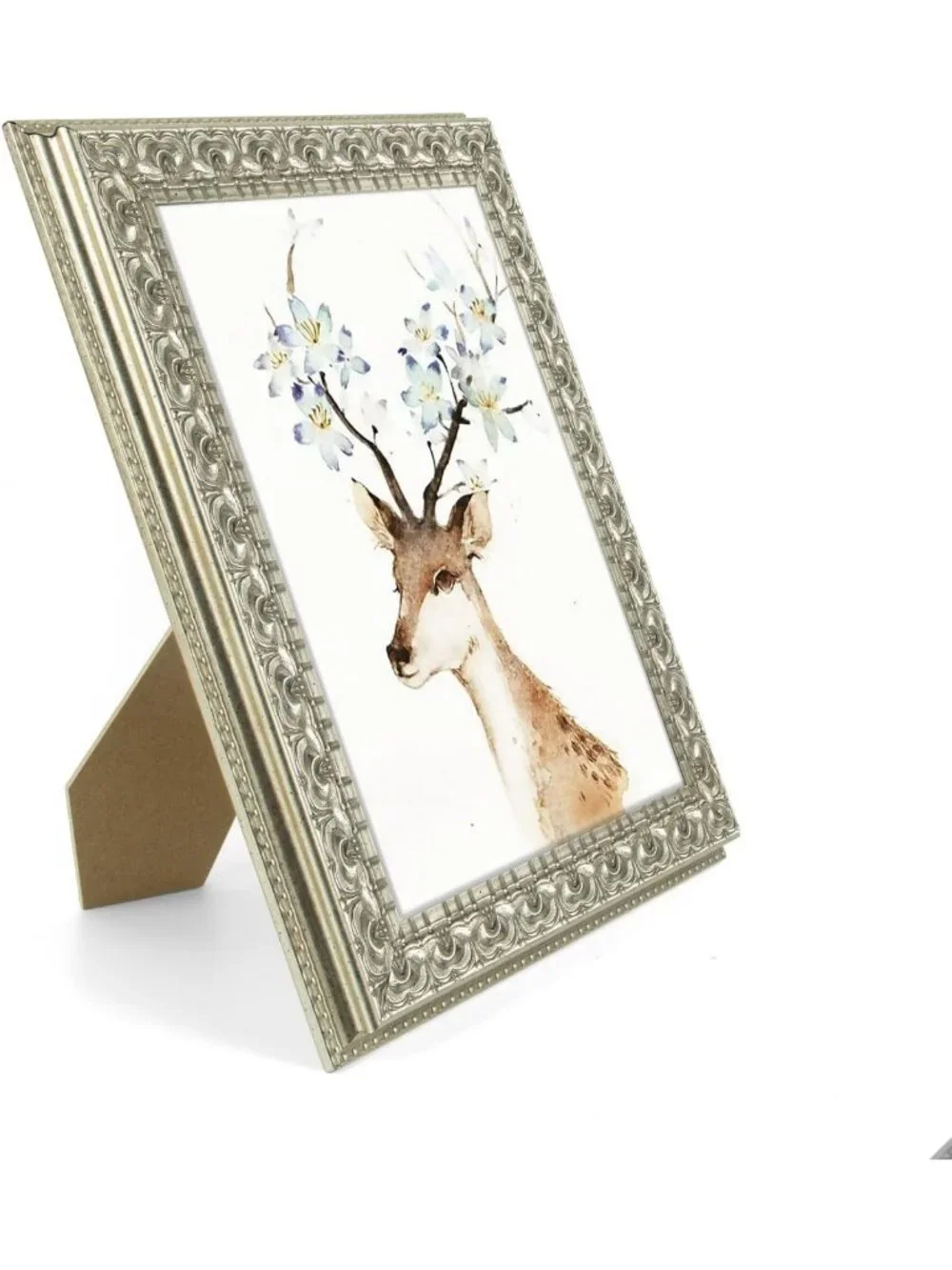Elegant Silver Beige 8x10 Photo Frame with Real Glass | Wall Hanging & Tabletop